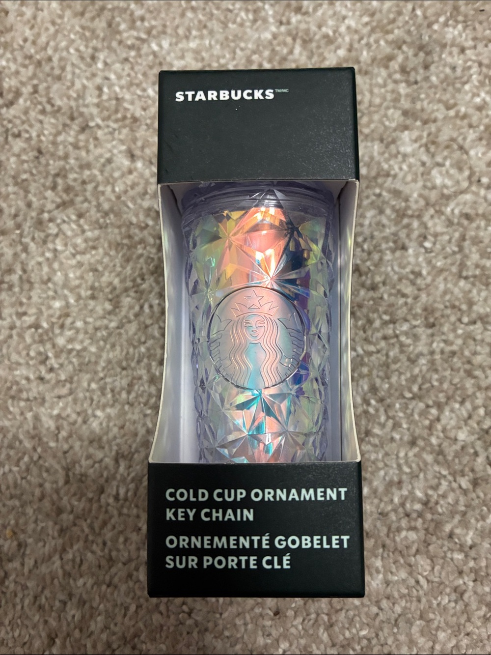 Starbucks Iridescent Multi-Color Cold Cup Key Chain